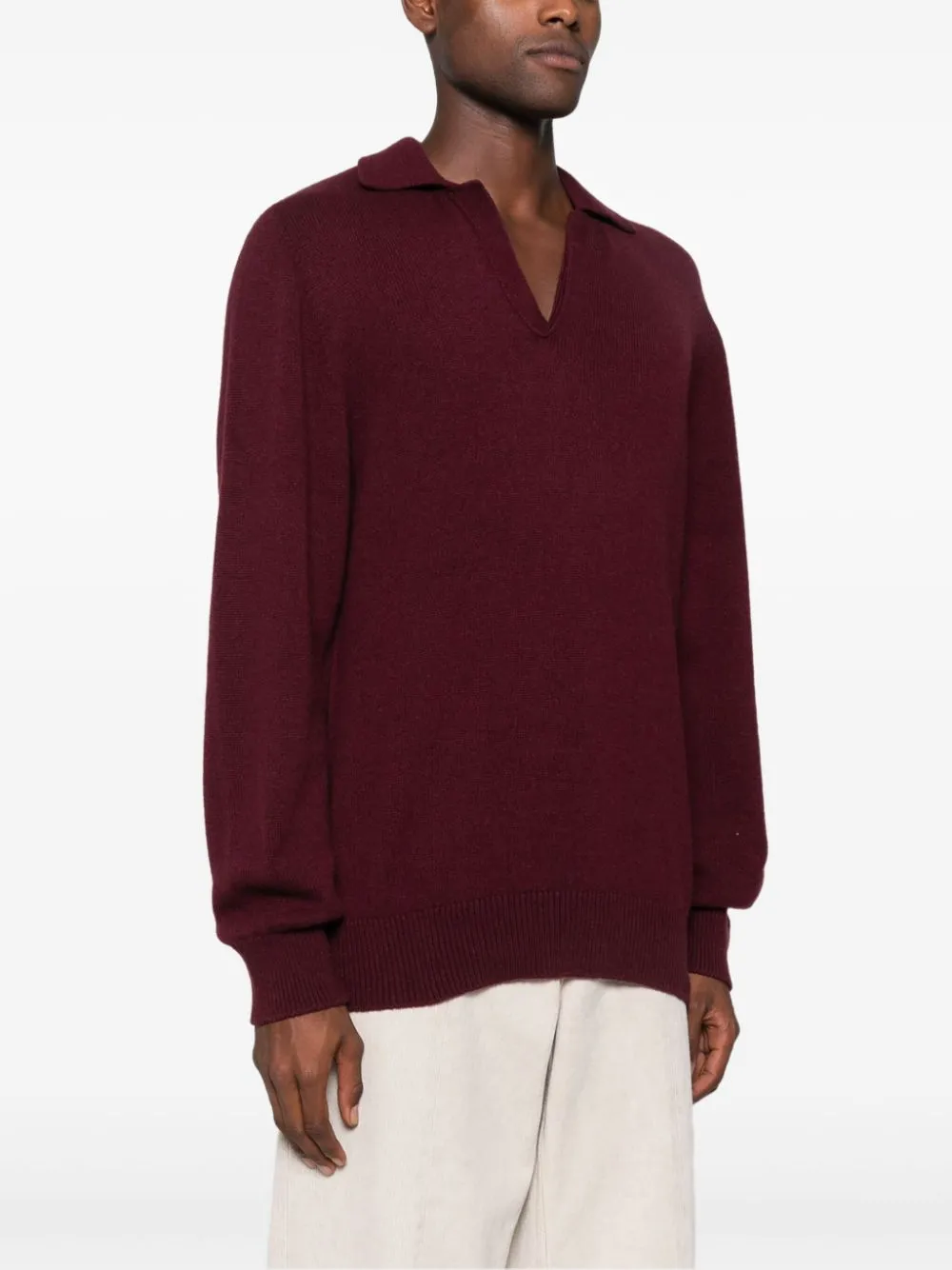 Maglione in maglia fine in bordeaux Laneus - uomo