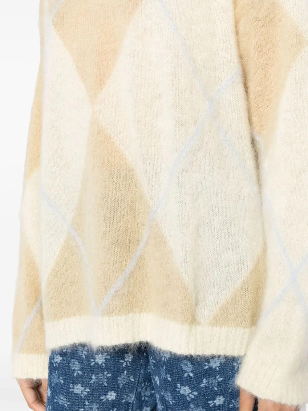 Maglione in mohair con ricamo in rosa chiaro Ganni - donna