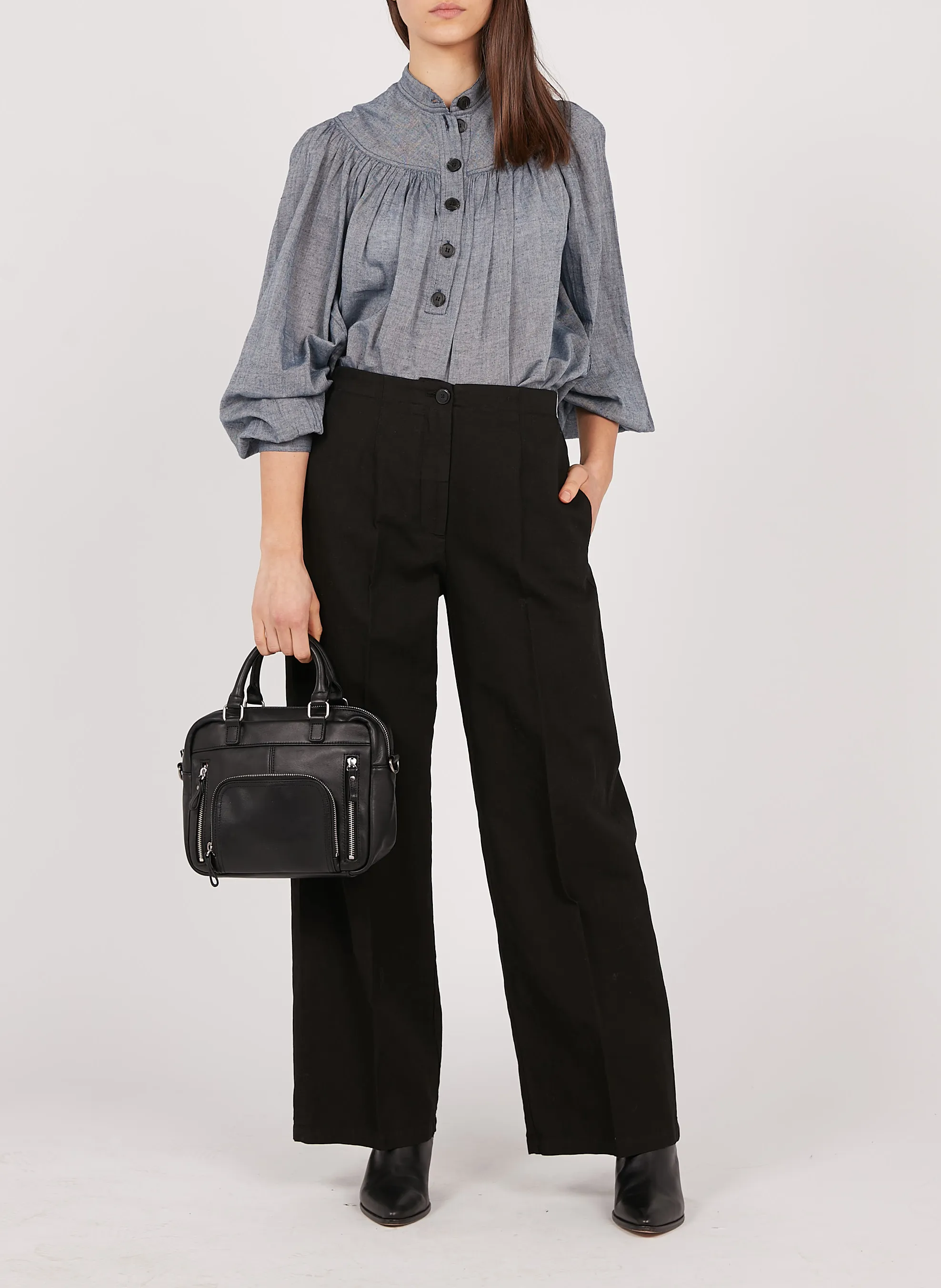  NAT & NIN   MINI MACY - Borsa multitasche in pelle | Nero