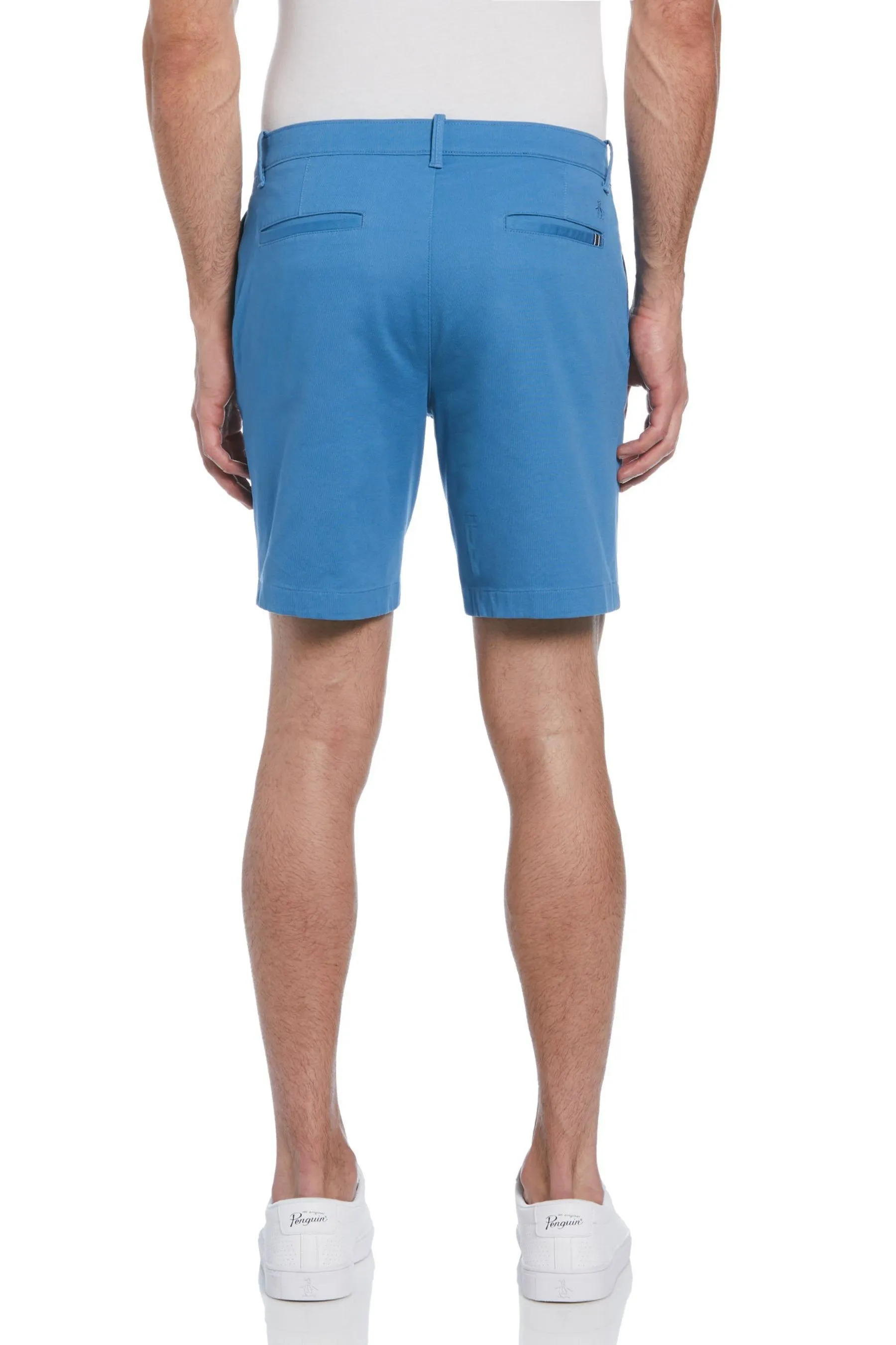 Original Penguin Blu - Bedford - Shorts elasticizzati in cotone a coste