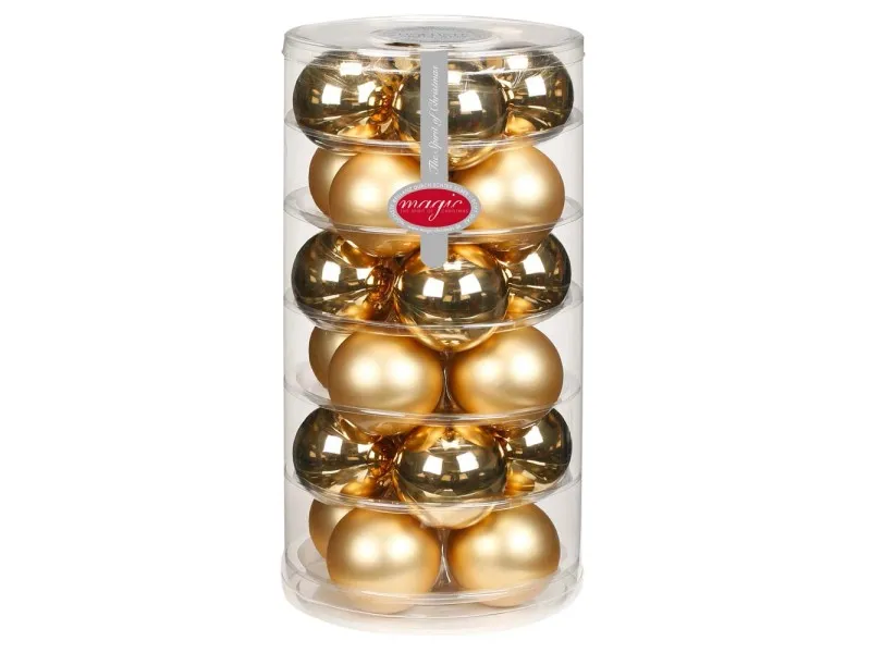 Palline di Natale in vetro oro Ø 6 cm 24 pz