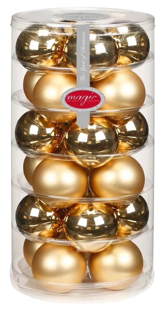 Palline di Natale in vetro oro Ø 6 cm 24 pz
