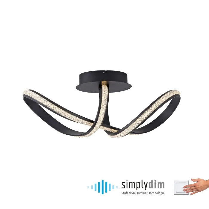 Paul Neuhaus BRILLA Plafoniera LED Nero, 1-Luce