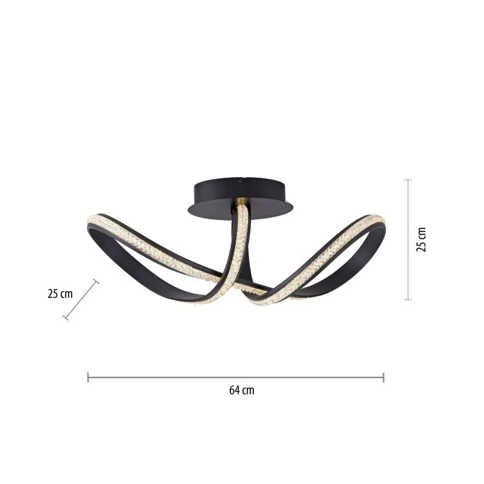 Paul Neuhaus BRILLA Plafoniera LED Nero, 1-Luce