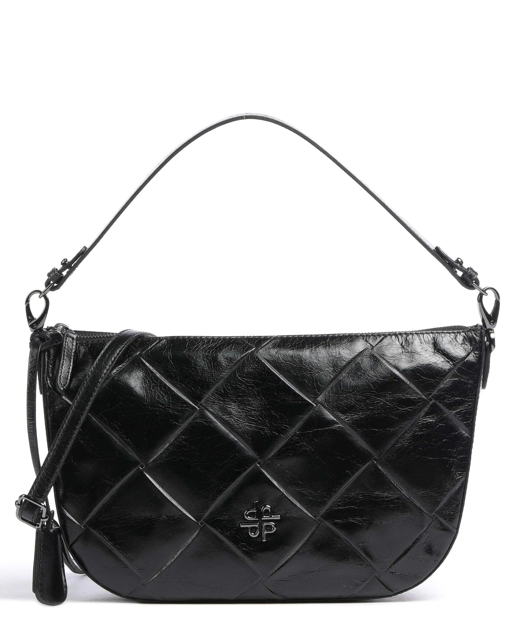  Picard Carre Borsa a spalla pelle di vacchetta goffrata nero  