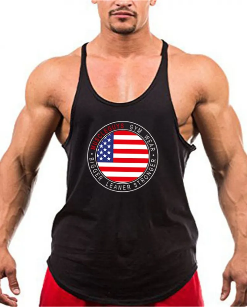 Più nuovo marchio Palestre Abbigliamento Bodybuilding Fitness Canotta Uomo Camicia di cotone Gilet Uomo Canotte Powerhouse Muscu