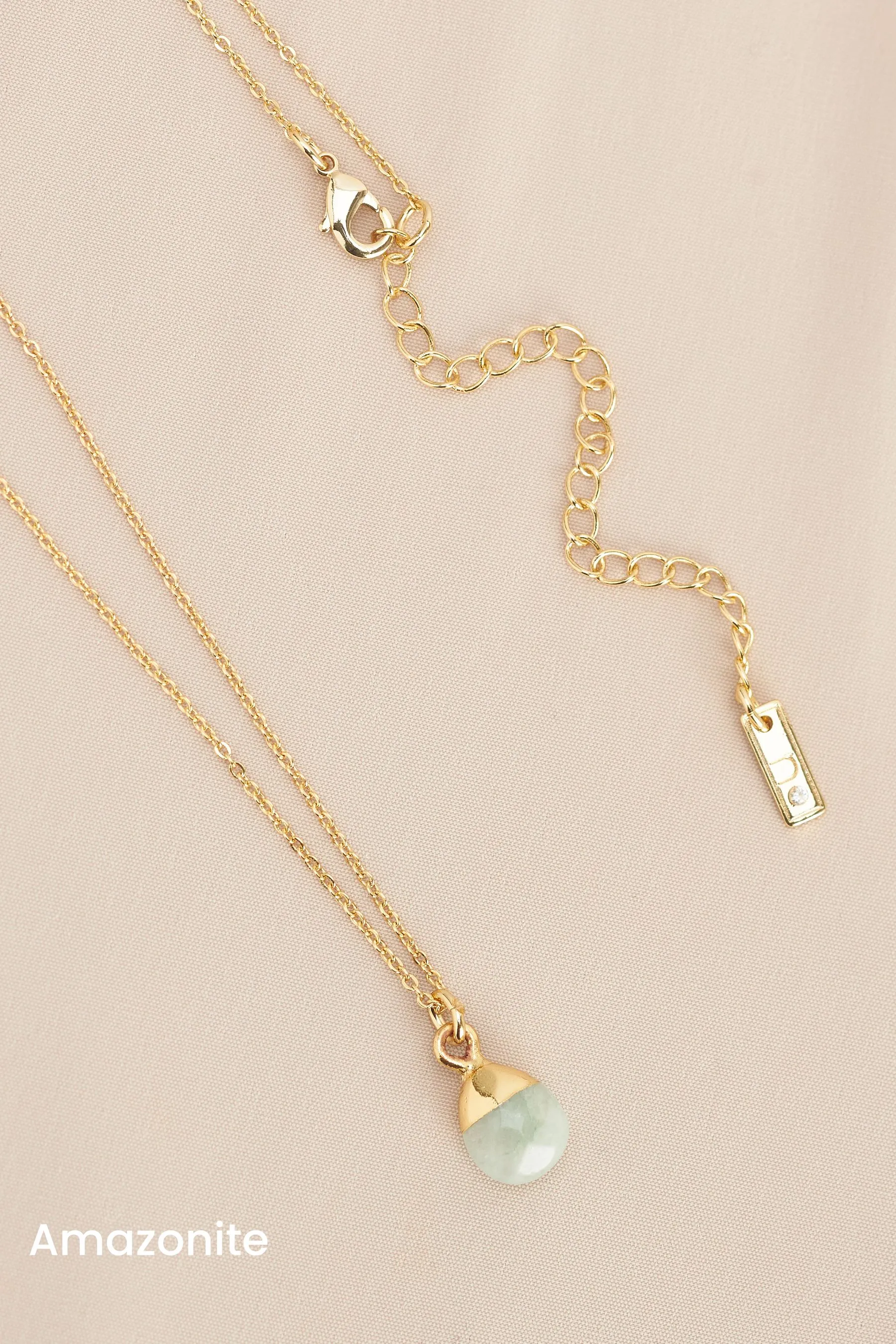 Placcatura oro/argento  - Collana con pietra semipreziosa