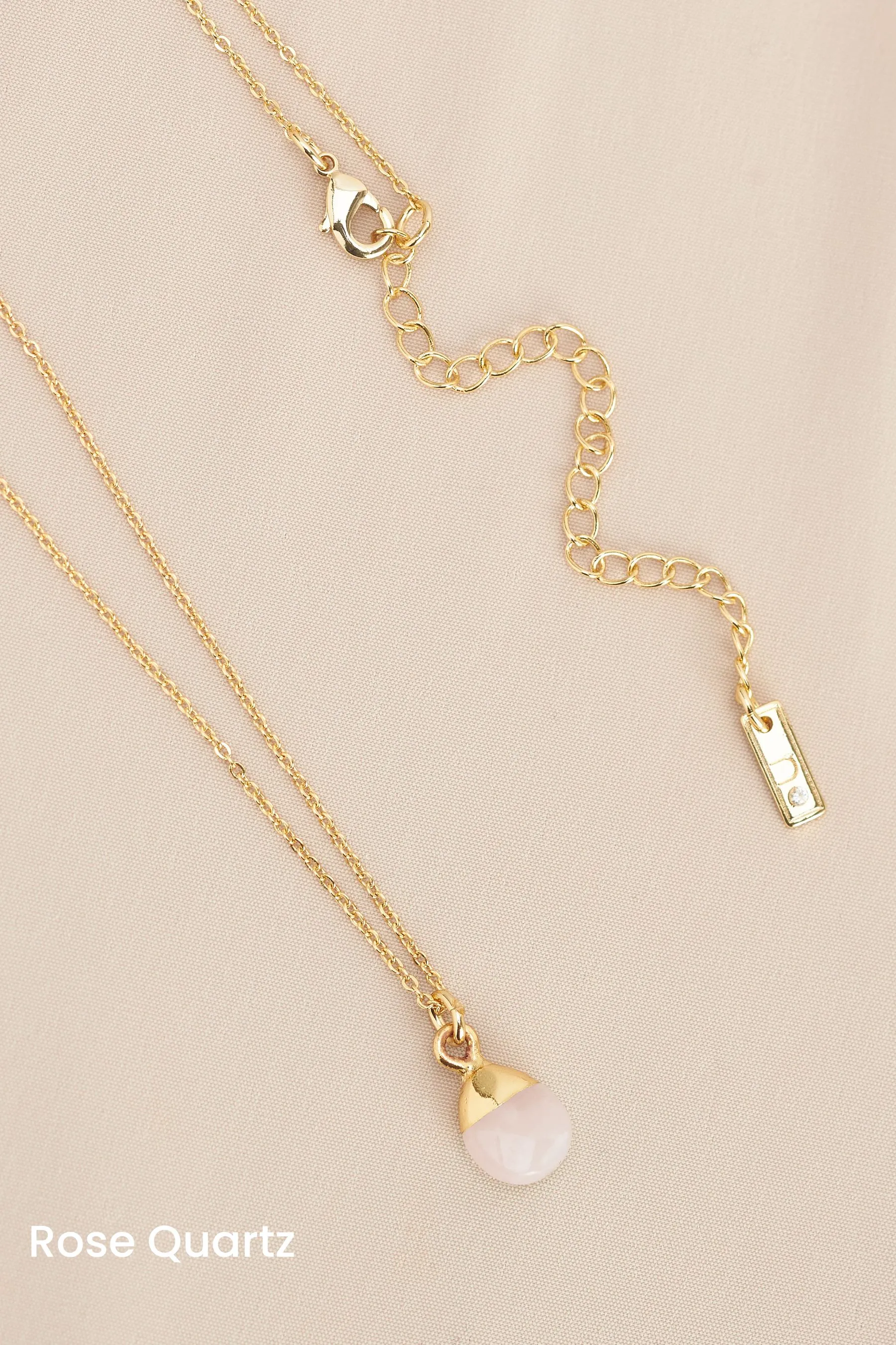 Placcatura oro/argento  - Collana con pietra semipreziosa