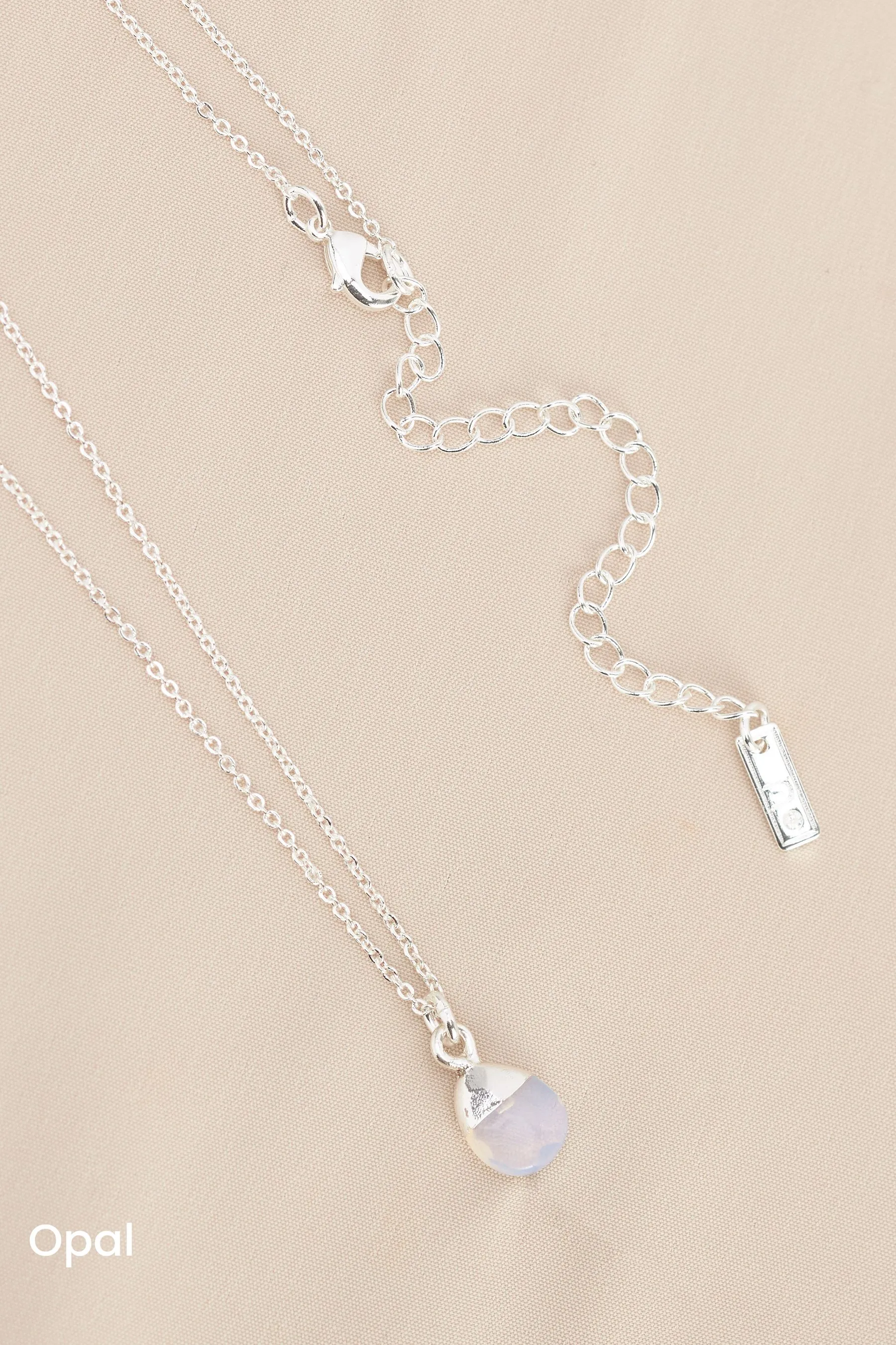 Placcatura oro/argento  - Collana con pietra semipreziosa