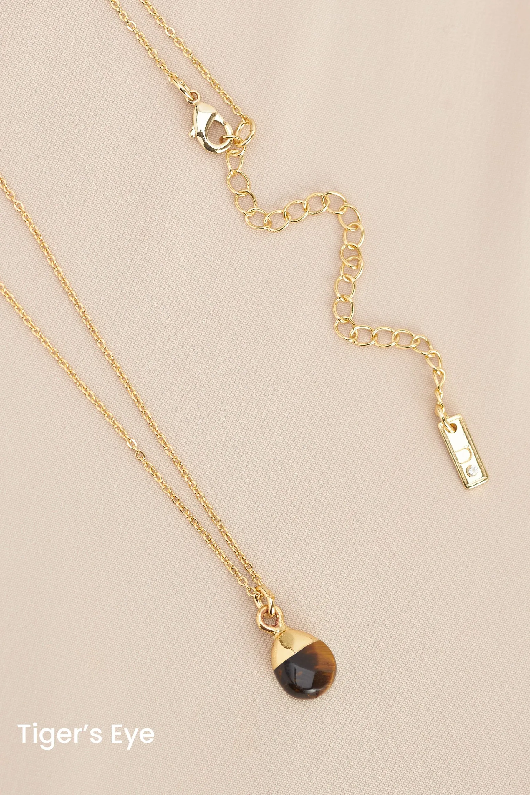 Placcatura oro/argento  - Collana con pietra semipreziosa