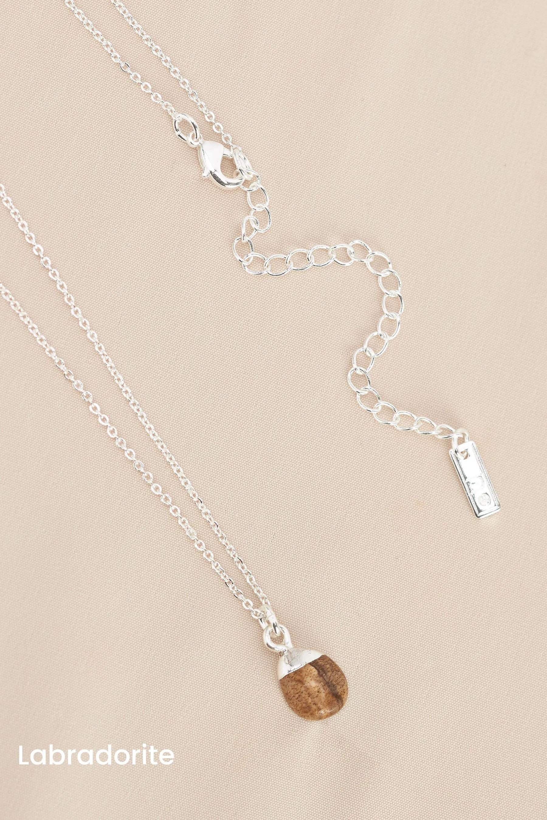 Placcatura oro/argento  - Collana con pietra semipreziosa