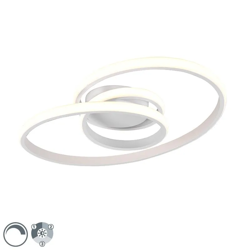 Plafoniera di design bianca con LED dimmerabile a 3 gradini - Levi