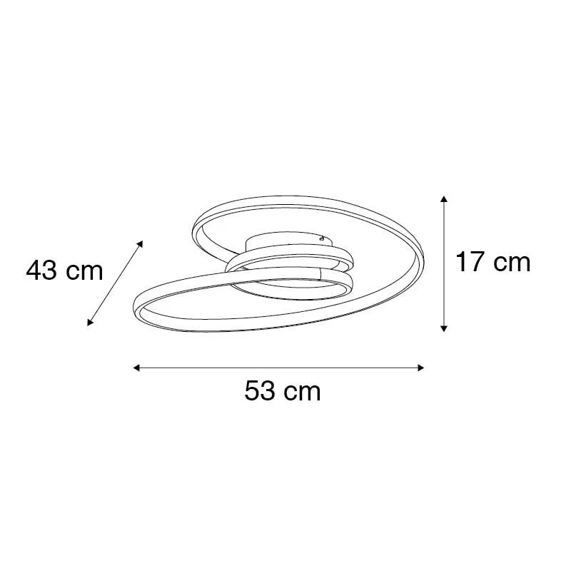 Plafoniera di design bianca con LED dimmerabile a 3 gradini - Levi