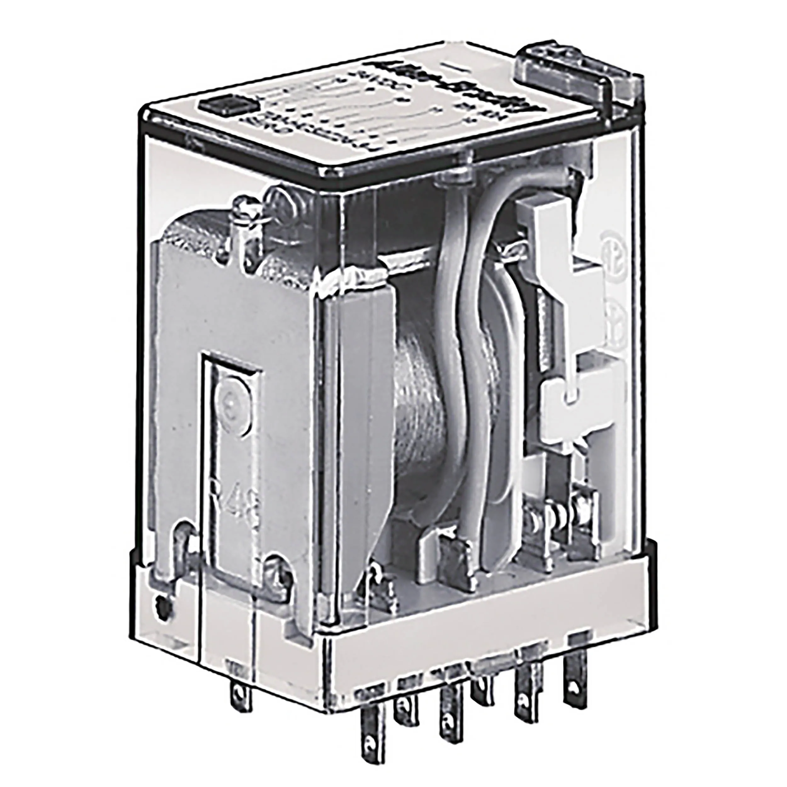 Relè monostabile Allen Bradley serie 700-HC, 4PDT, bobina 125V cc, A innesto