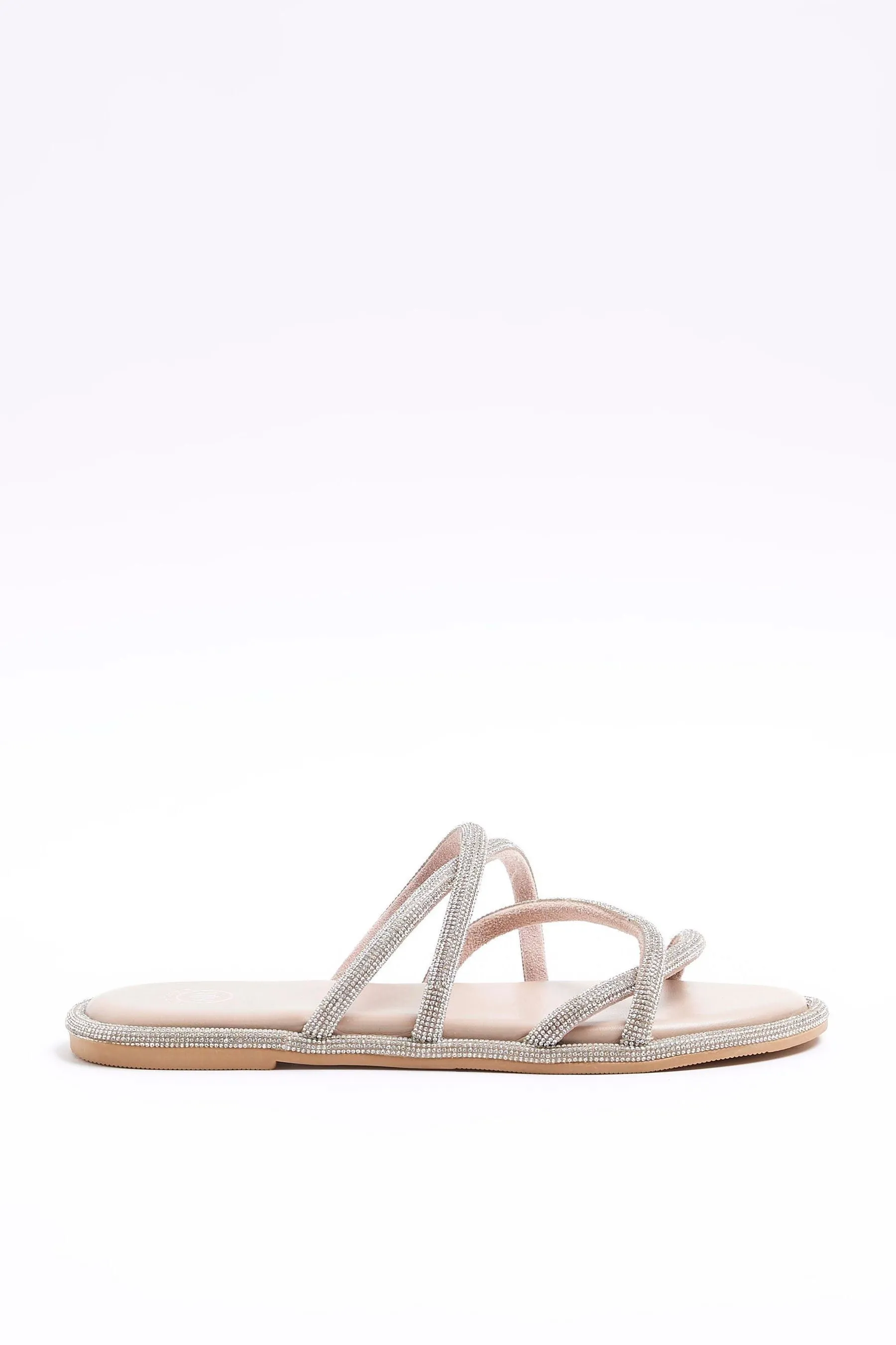River Island - Sandali in pelle con strass