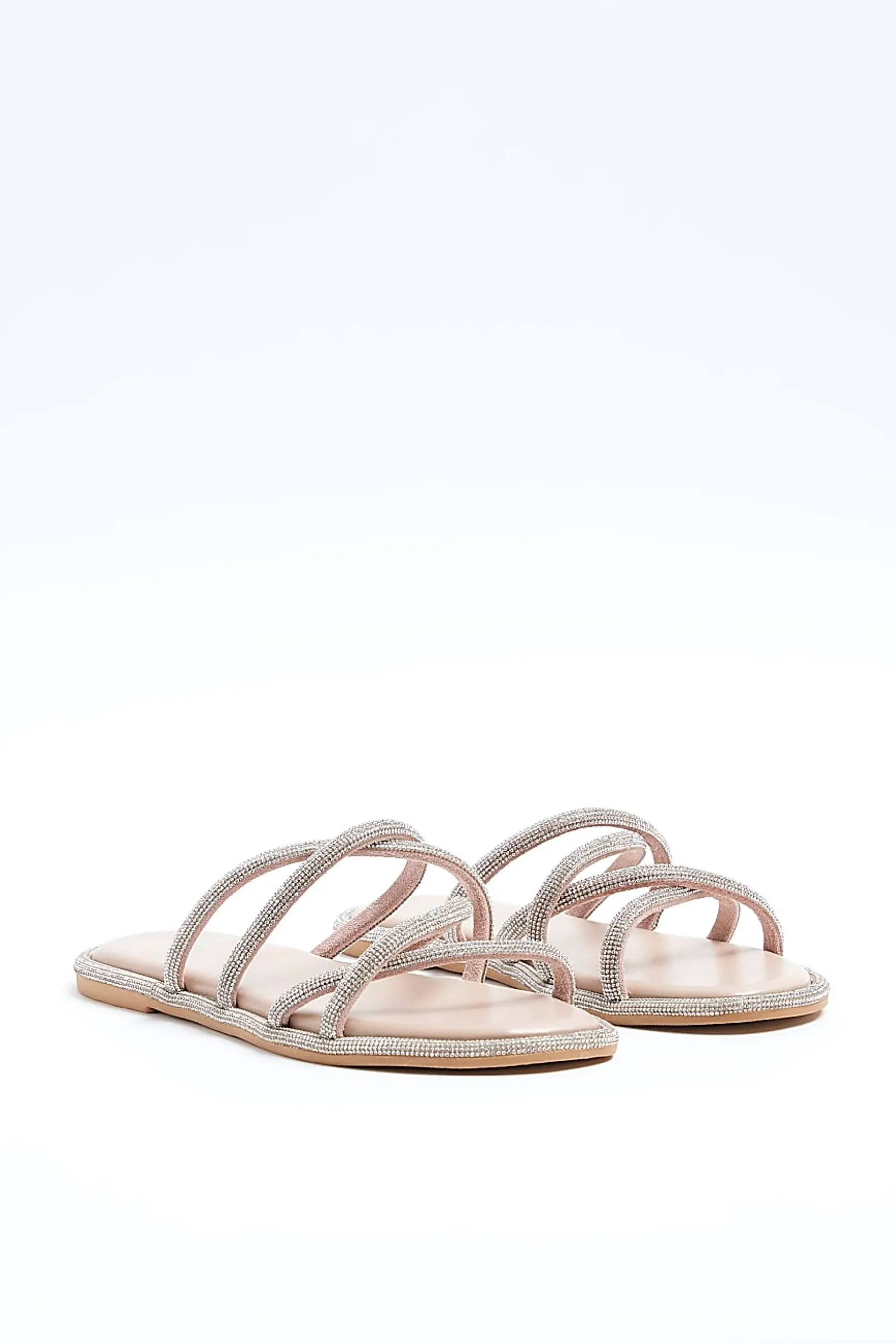 River Island - Sandali in pelle con strass