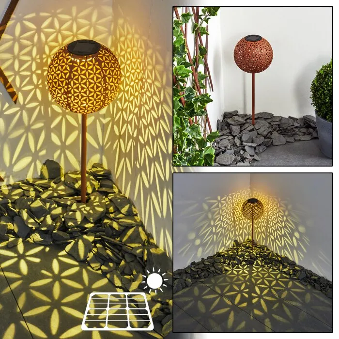Samoao Lampada solare LED Ruggine, Nero, 1-Luce