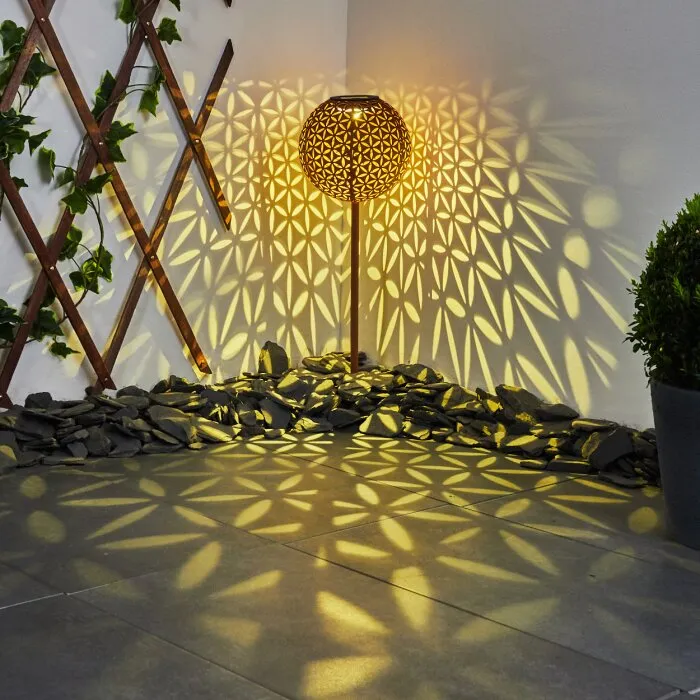 Samoao Lampada solare LED Ruggine, Nero, 1-Luce