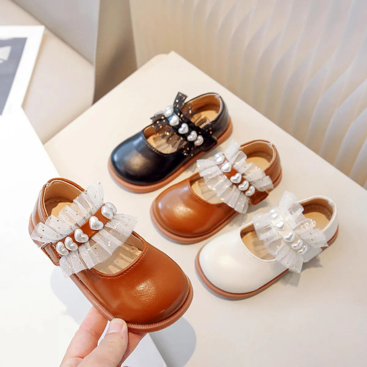 Scarpe da principessa super adorabili con volant in pizzo Spettacoli accattivanti Scarpe da sera per ragazze Studentessa Mary Ja