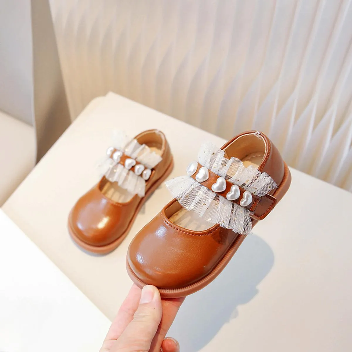 Scarpe da principessa super adorabili con volant in pizzo Spettacoli accattivanti Scarpe da sera per ragazze Studentessa Mary Ja