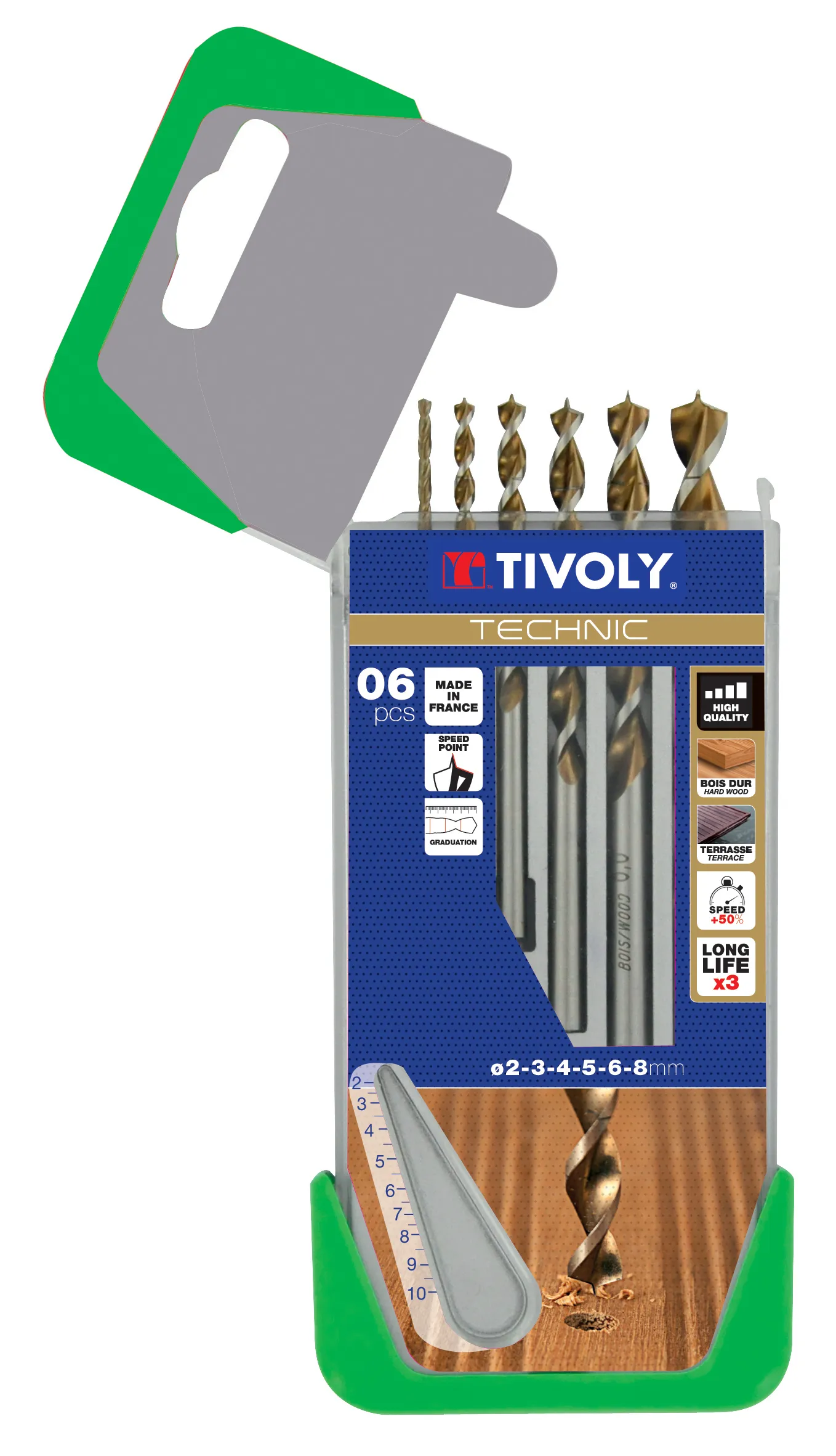Set punte per trapano Tivoly in HSS, Ø da 2mm a 8mm, 6 pezzi