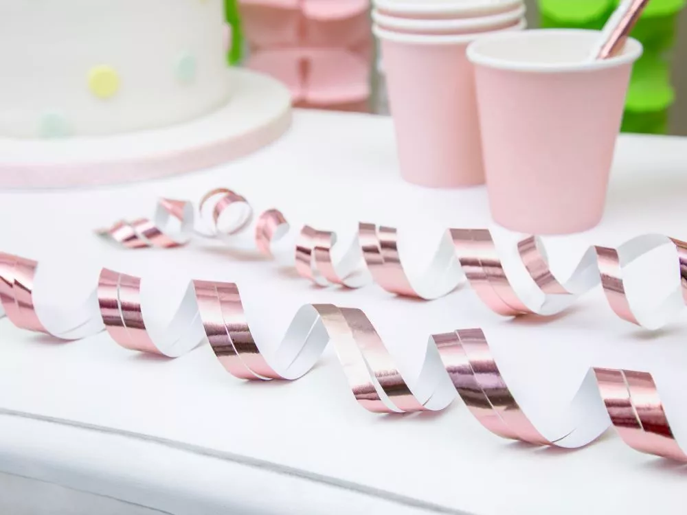 Streamer oro rosa lucido 3,8 m