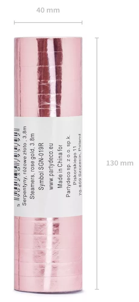 Streamer oro rosa lucido 3,8 m