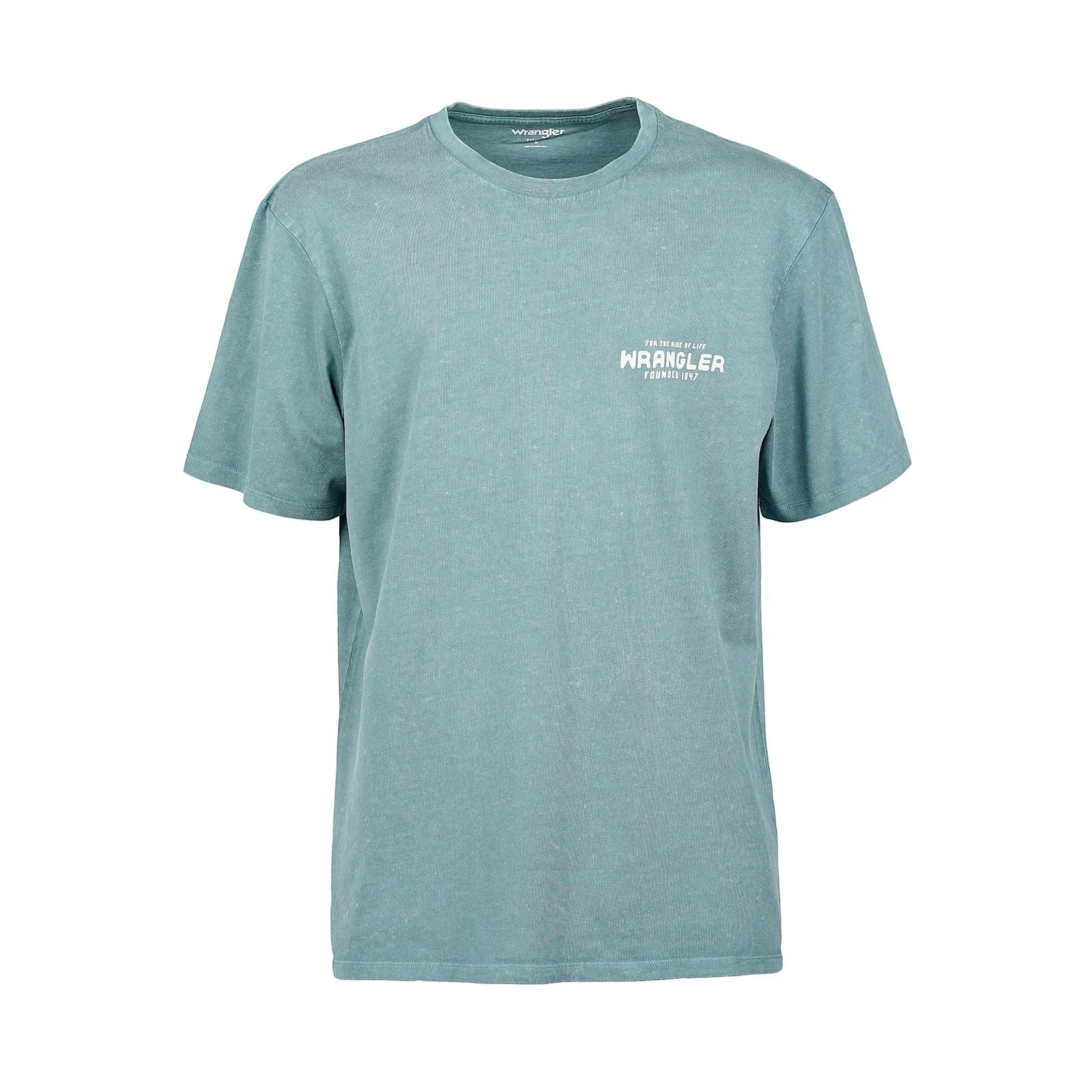 T-shirt azzurra in cotone con stampa logo e maniche corte