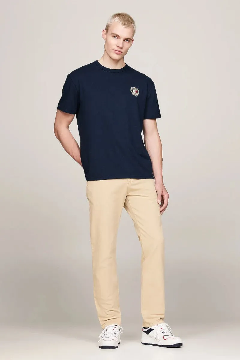T-shirt con stemma ricamato uomo Blu
