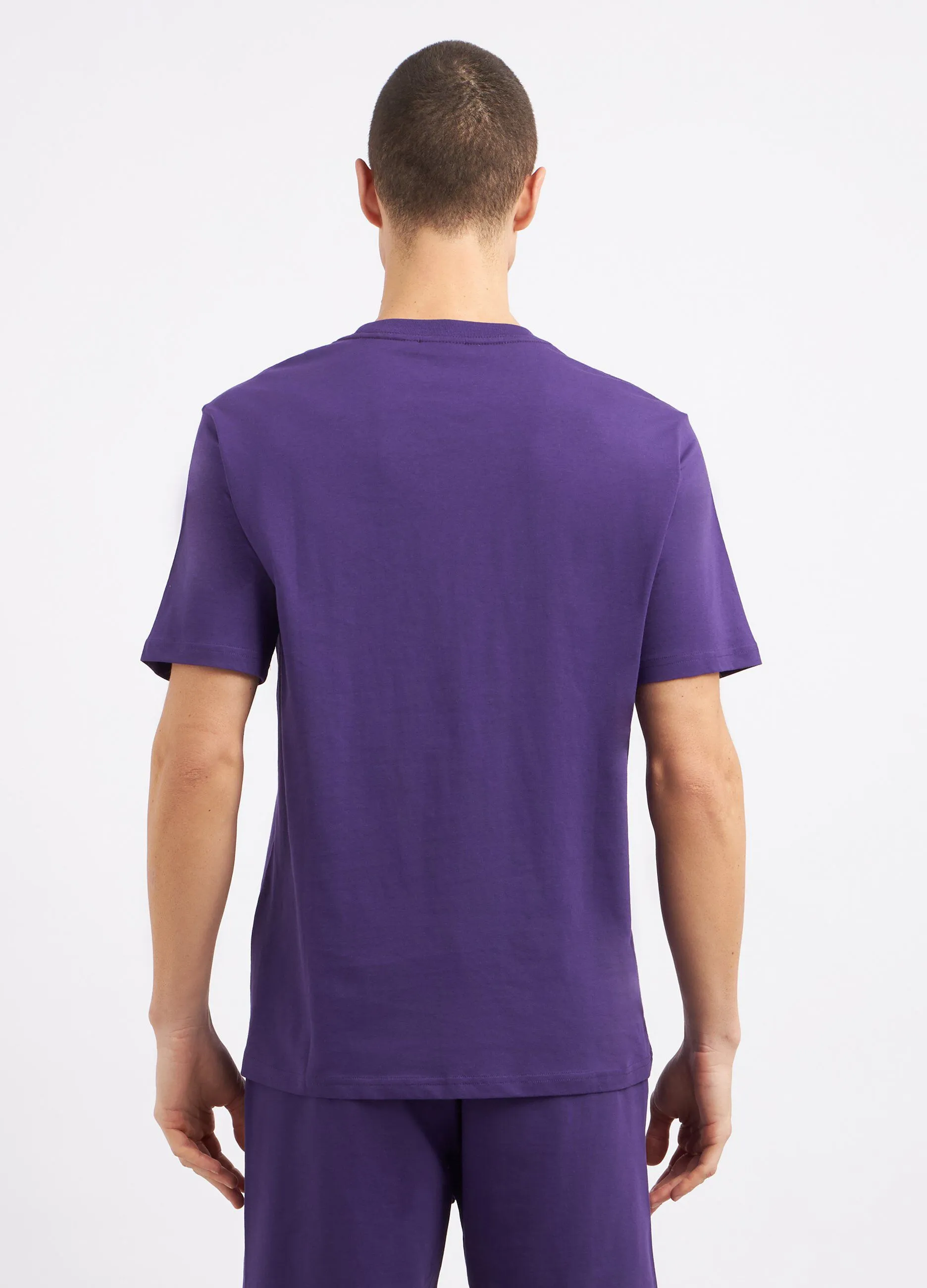 T-shirt girocollo in puro cotone con stampa uomo