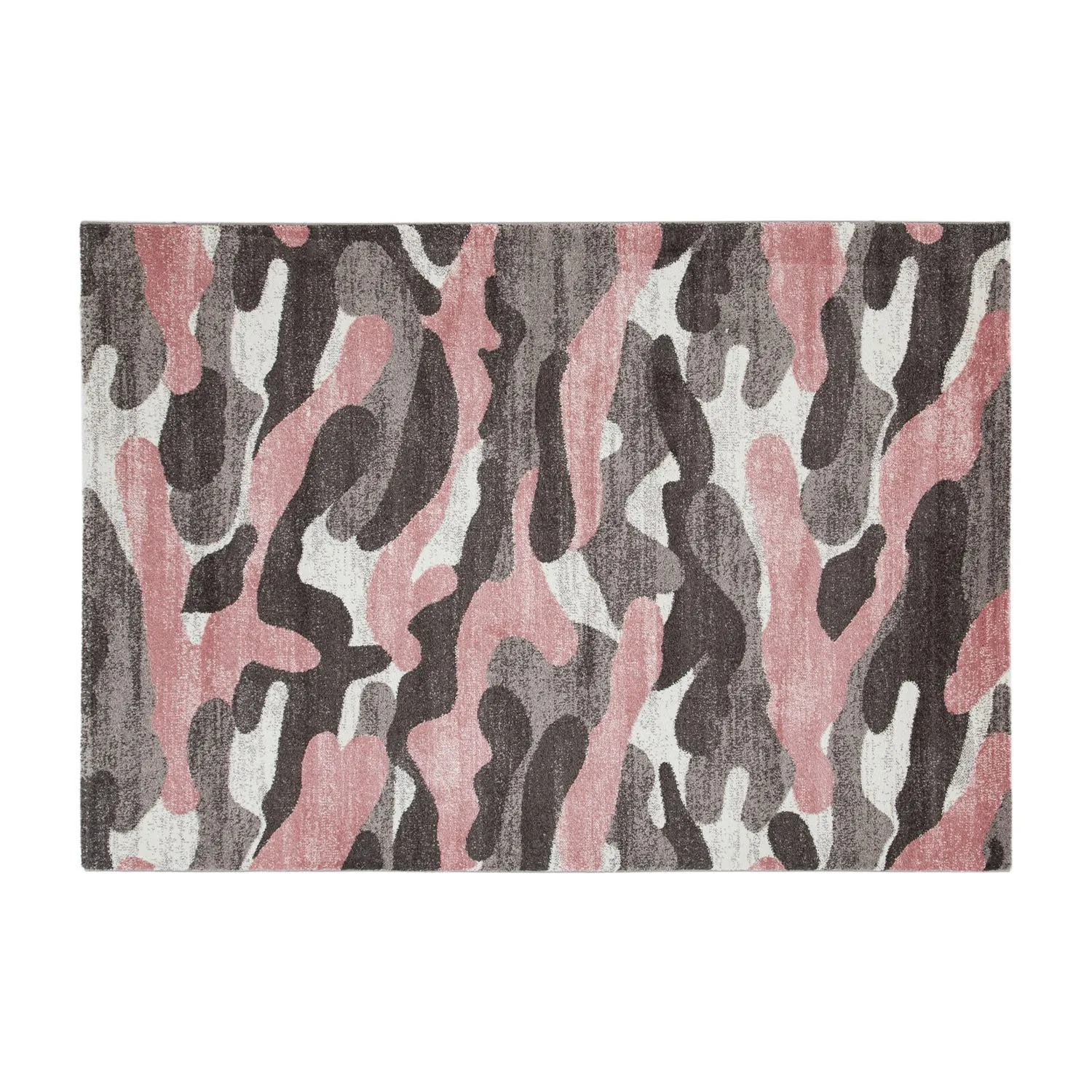 Tappeto 120x170 cm - Camouflage grigio e rosa 