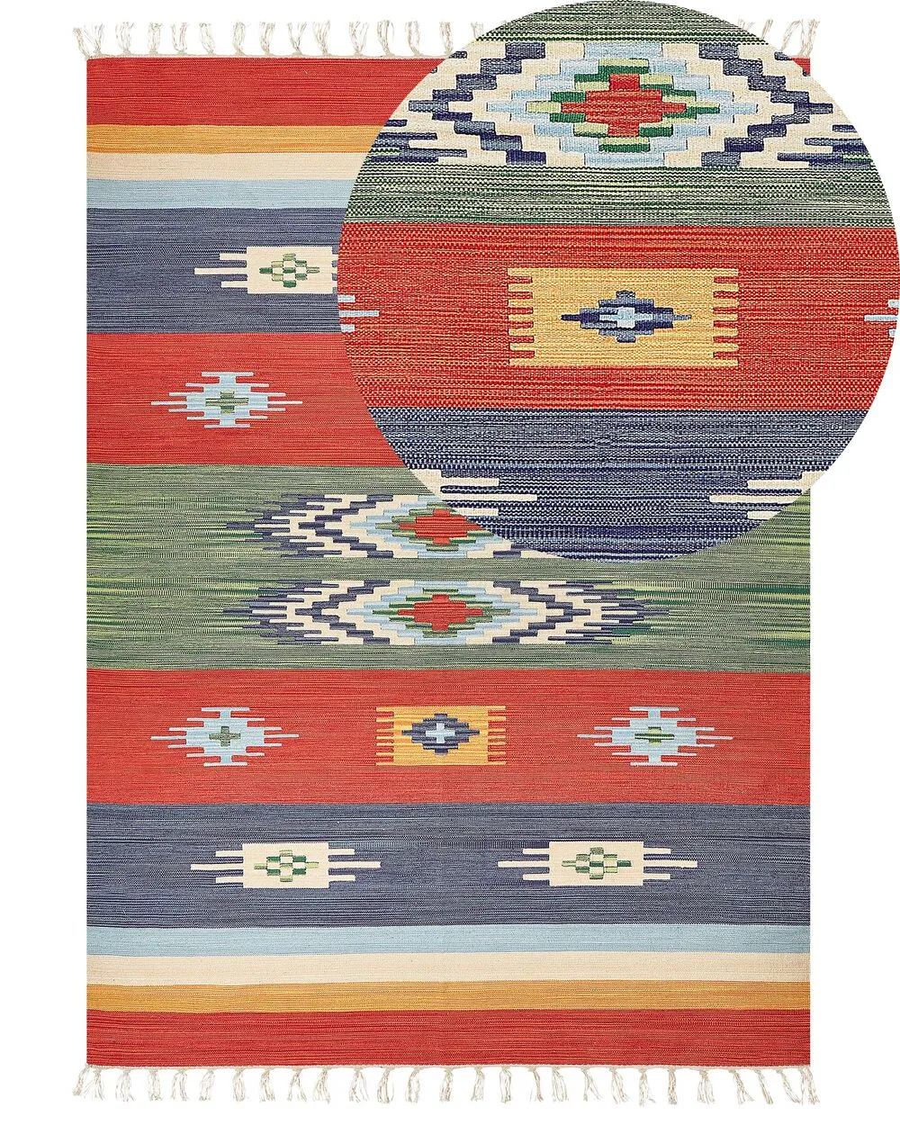 Tappeto Kilim cotone multicolore 200 x 300 cm KAMARIS