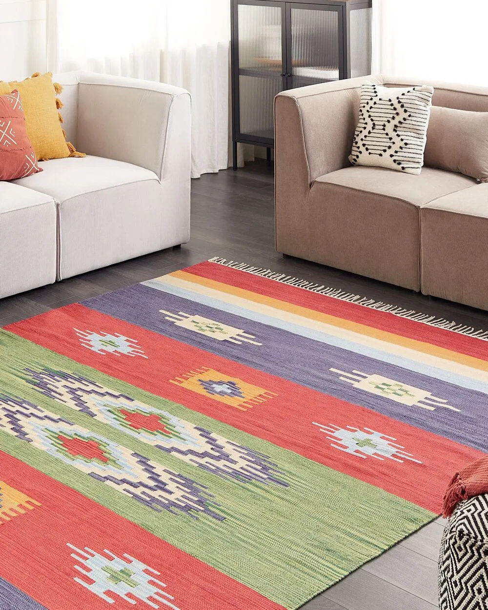 Tappeto Kilim cotone multicolore 200 x 300 cm KAMARIS