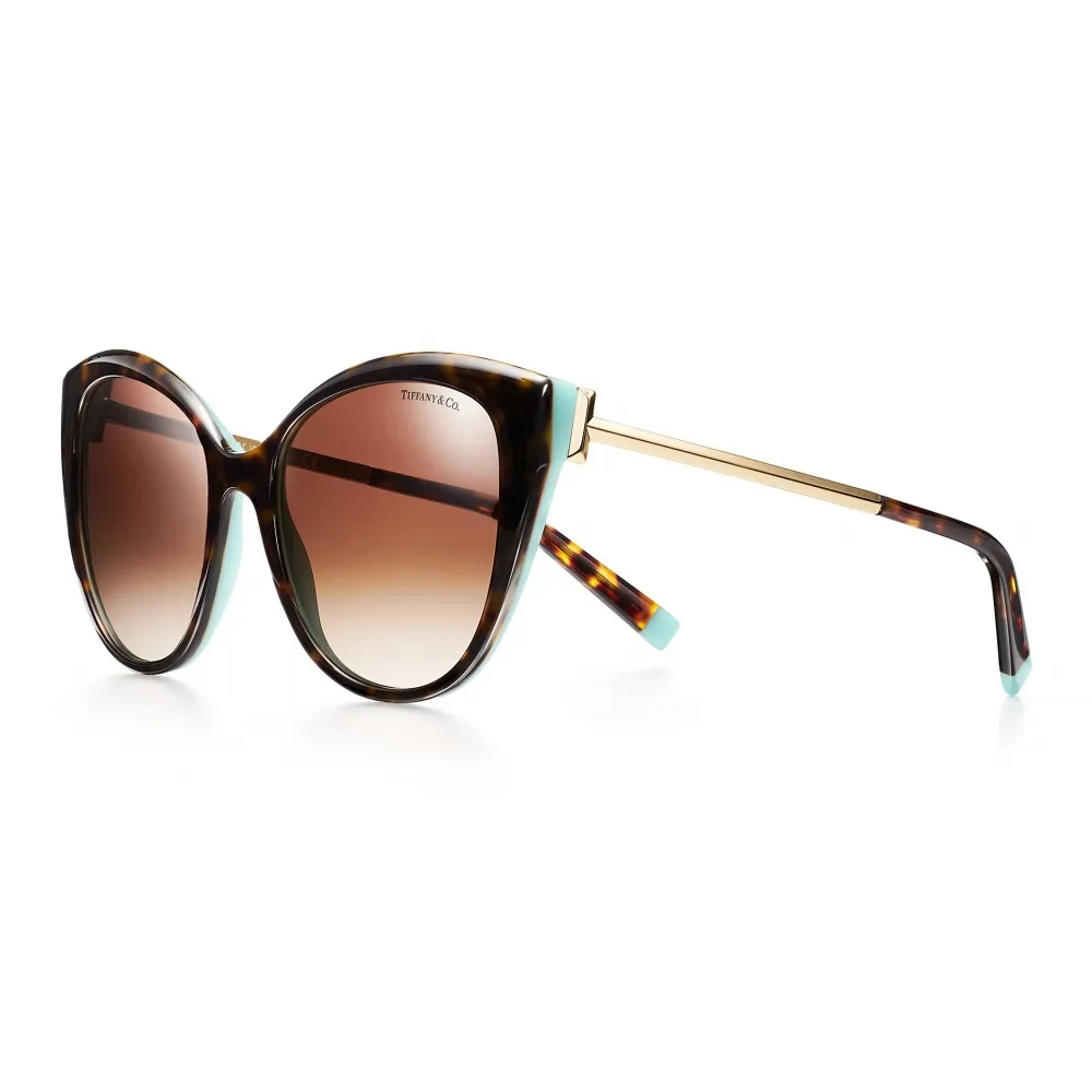 Tiffany & Co. - Occhiale da Sole Cat Eye - Tartaruga Blu - Collezione Tiffany T - Tiffany & Co. Eyewear