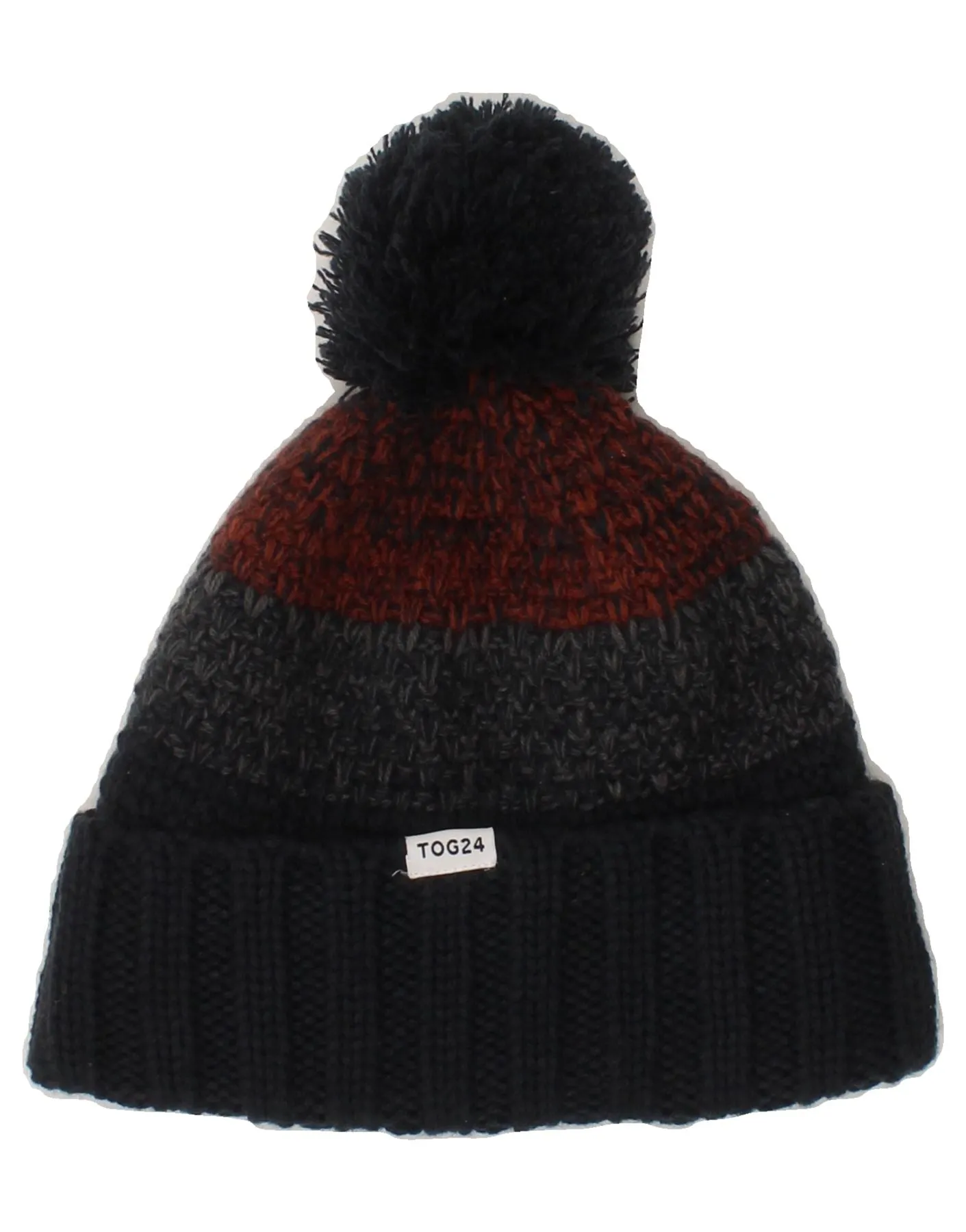 TOG 24 Mens Bobble Hat One Size Navy Blue Colourblock Acrylic