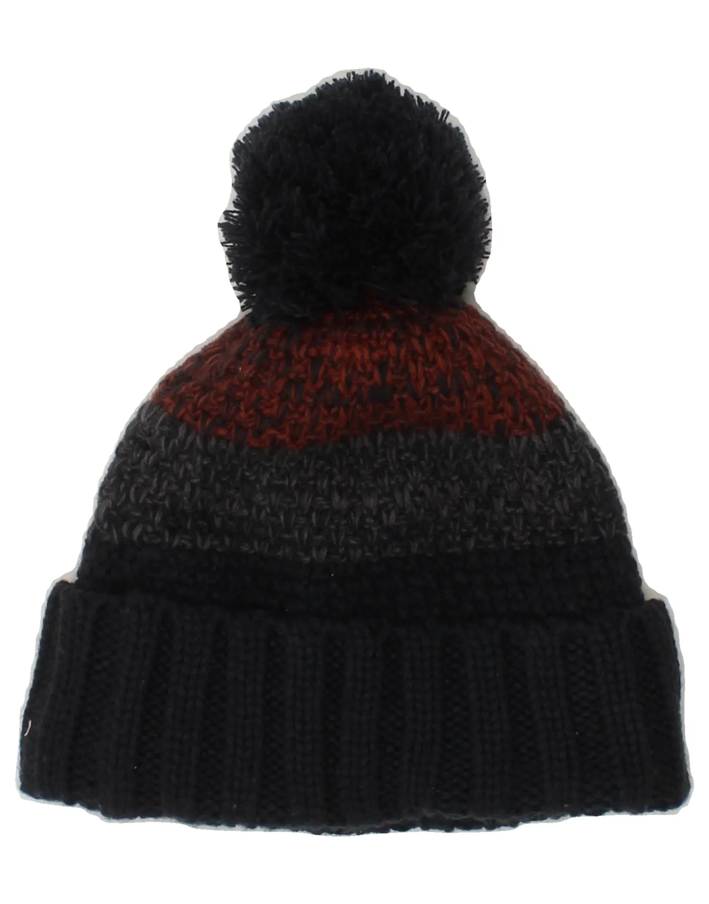 TOG 24 Mens Bobble Hat One Size Navy Blue Colourblock Acrylic