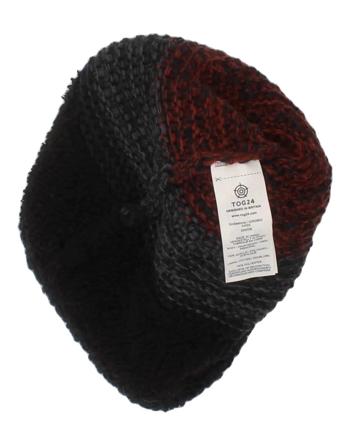 TOG 24 Mens Bobble Hat One Size Navy Blue Colourblock Acrylic