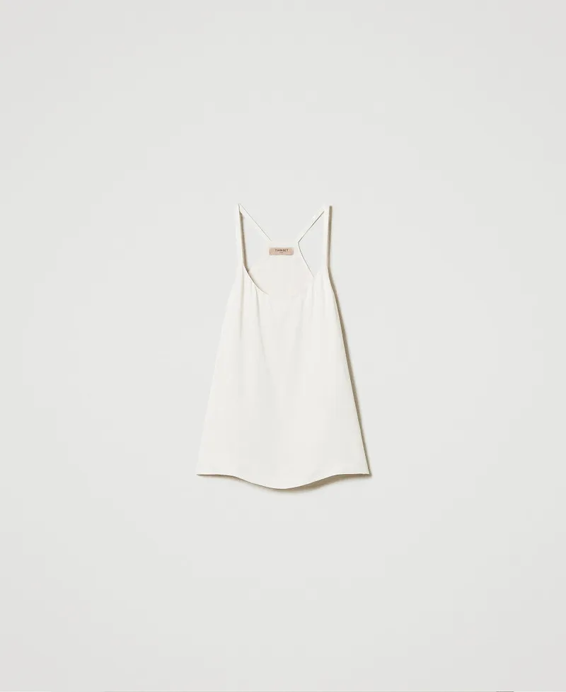Top in raso con spalline sottili
