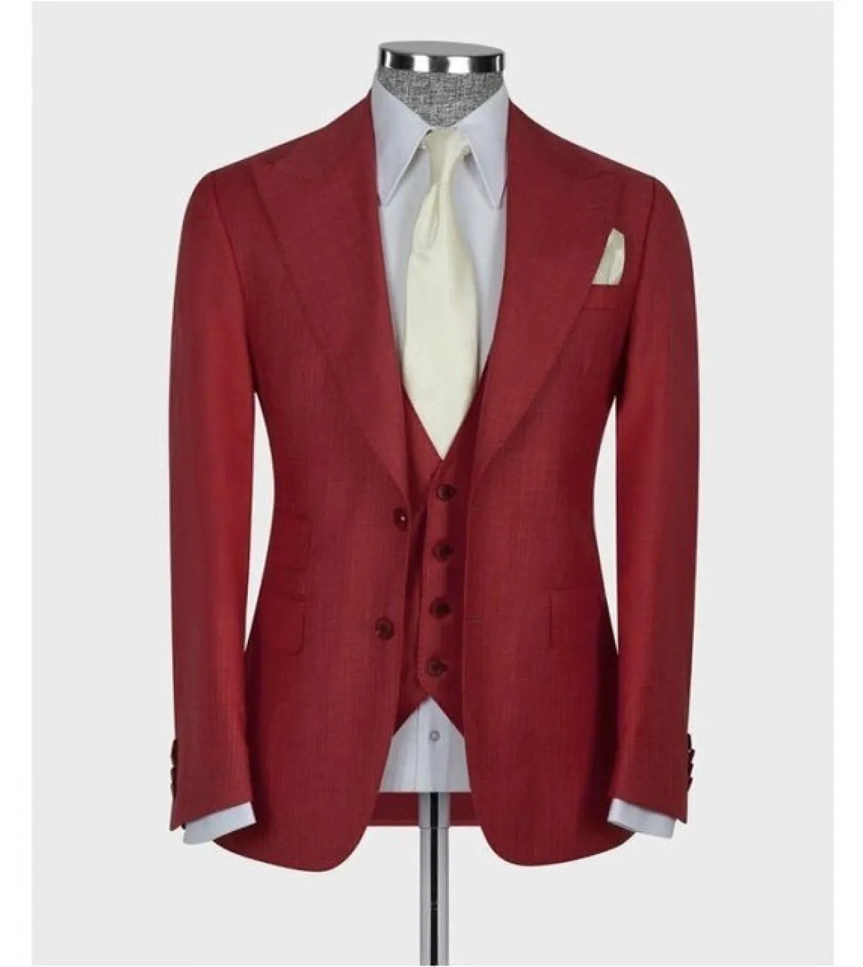 Ultimo design Giallo Rosa Rosso Abiti da uomo 3 pezzi Completi da sposo sposo Abiti da lavoro Giacca formale Gilet Pantaloni Abi