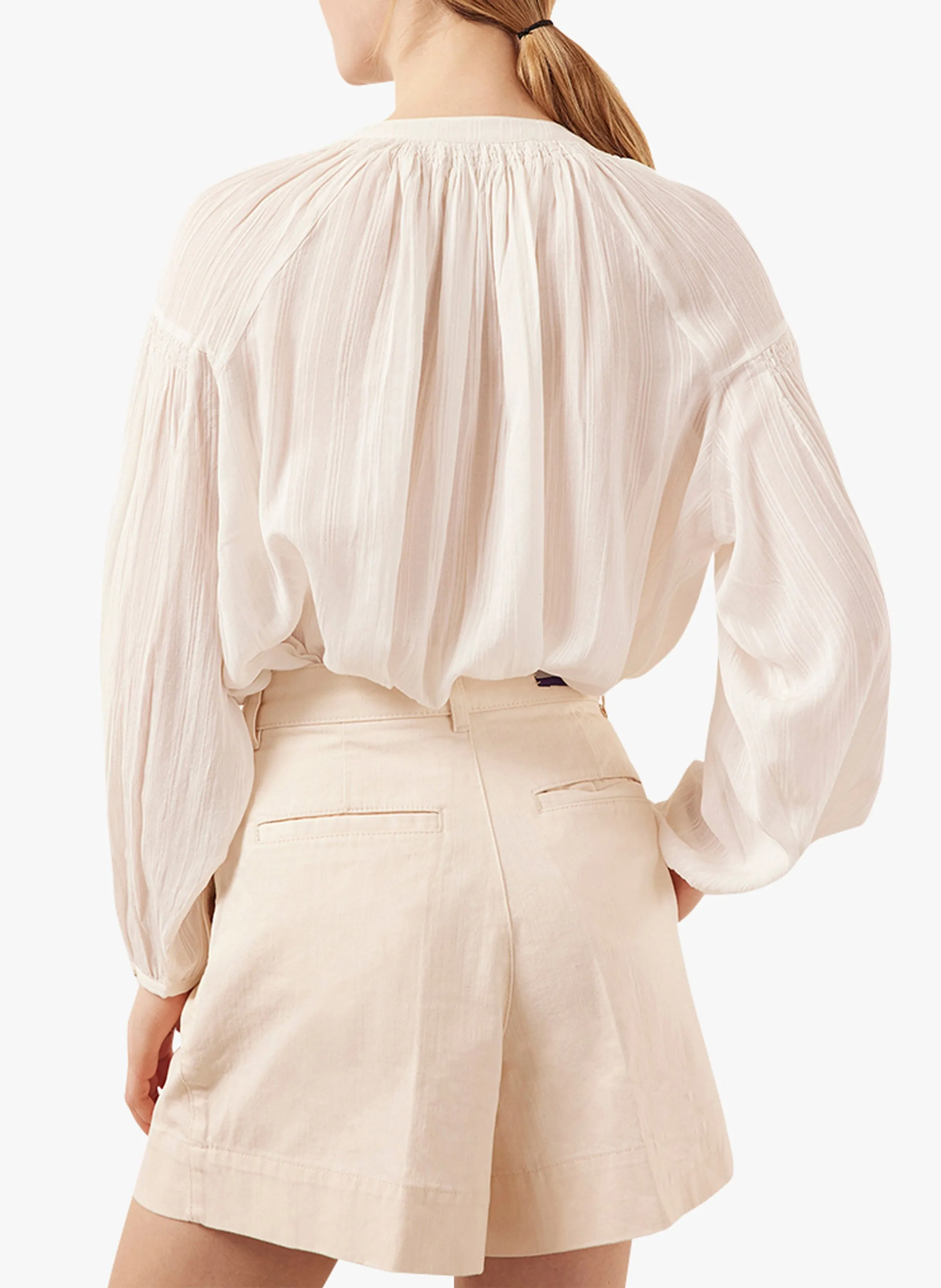 VANESSA BRUNO   NIPOA - Blusa collo serafino in voile di cotone | Bianco