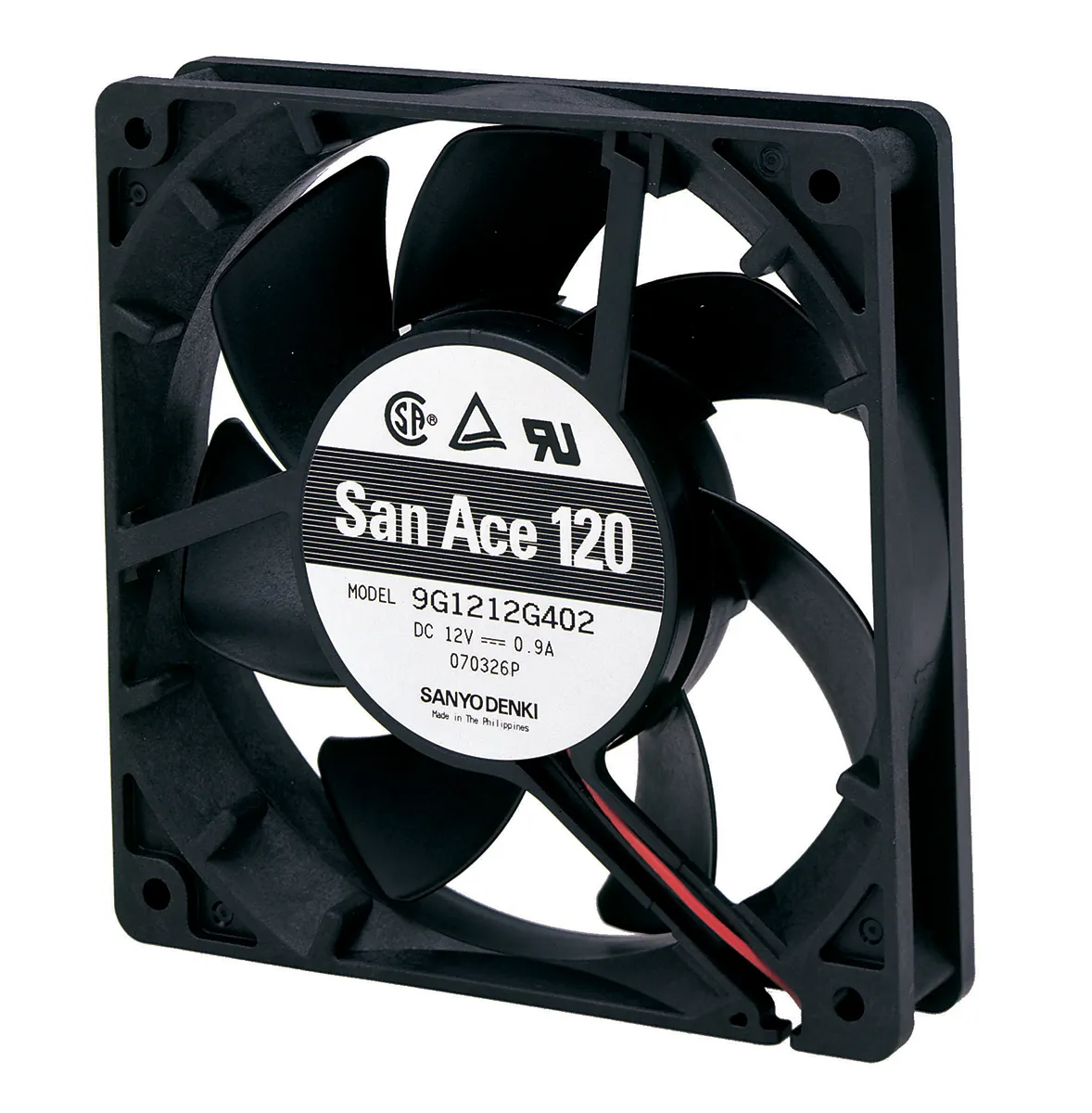 Ventola assiale in c.c. Sanyo Denki 9G, 149.5m³/h, 24 V c.c., 119 x 119 x 25mm