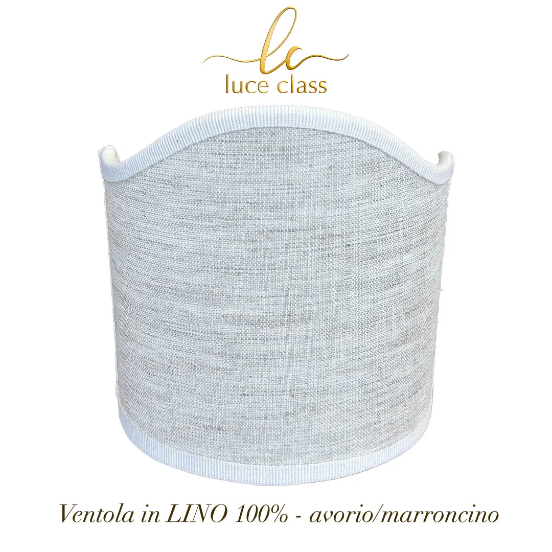Ventolina mezzo paralume classico ventola in LINO 100% semitonda veletta semiluna per lampada parte di ricambio lampada da tavol