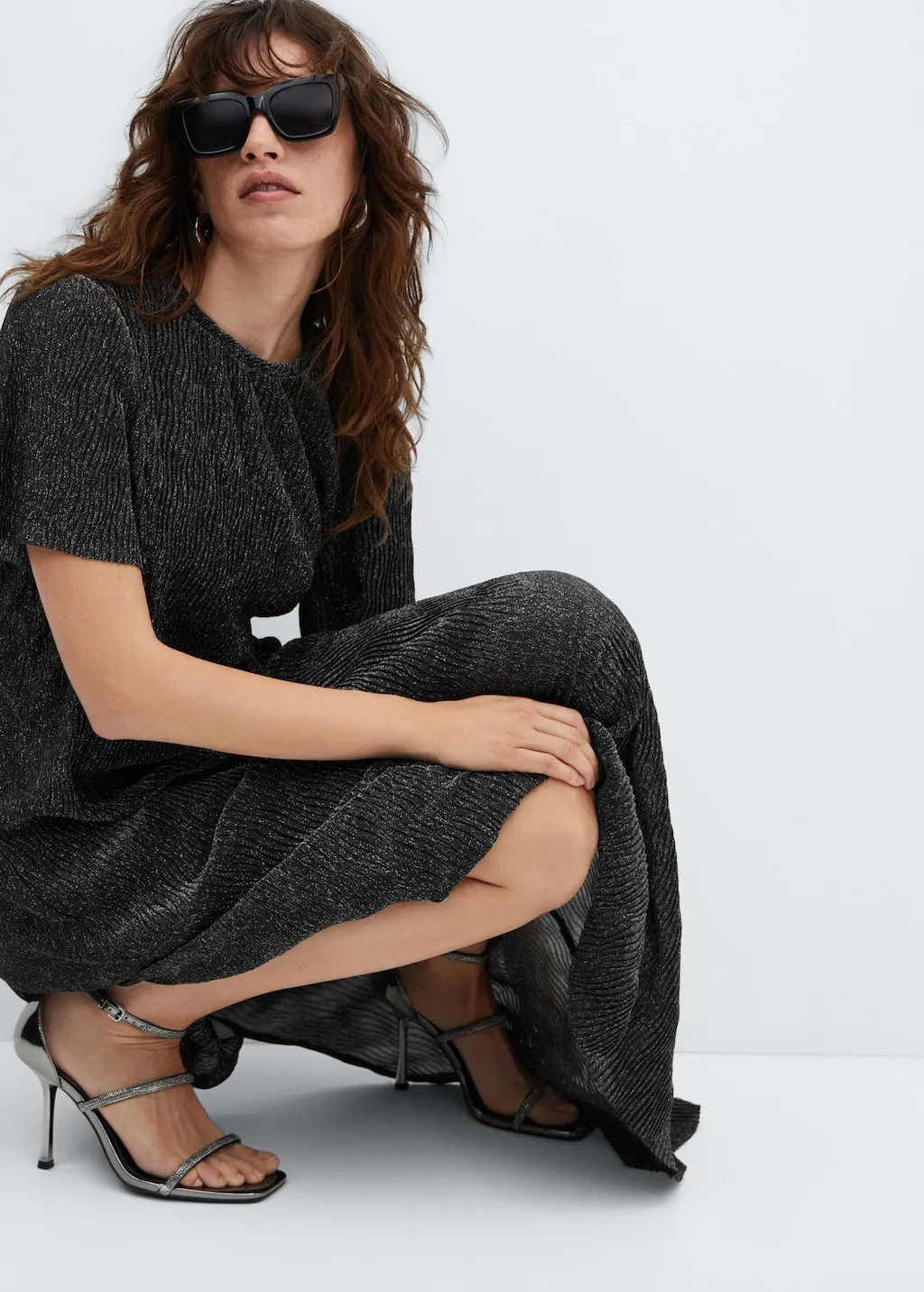 Vestito lurex spacco 