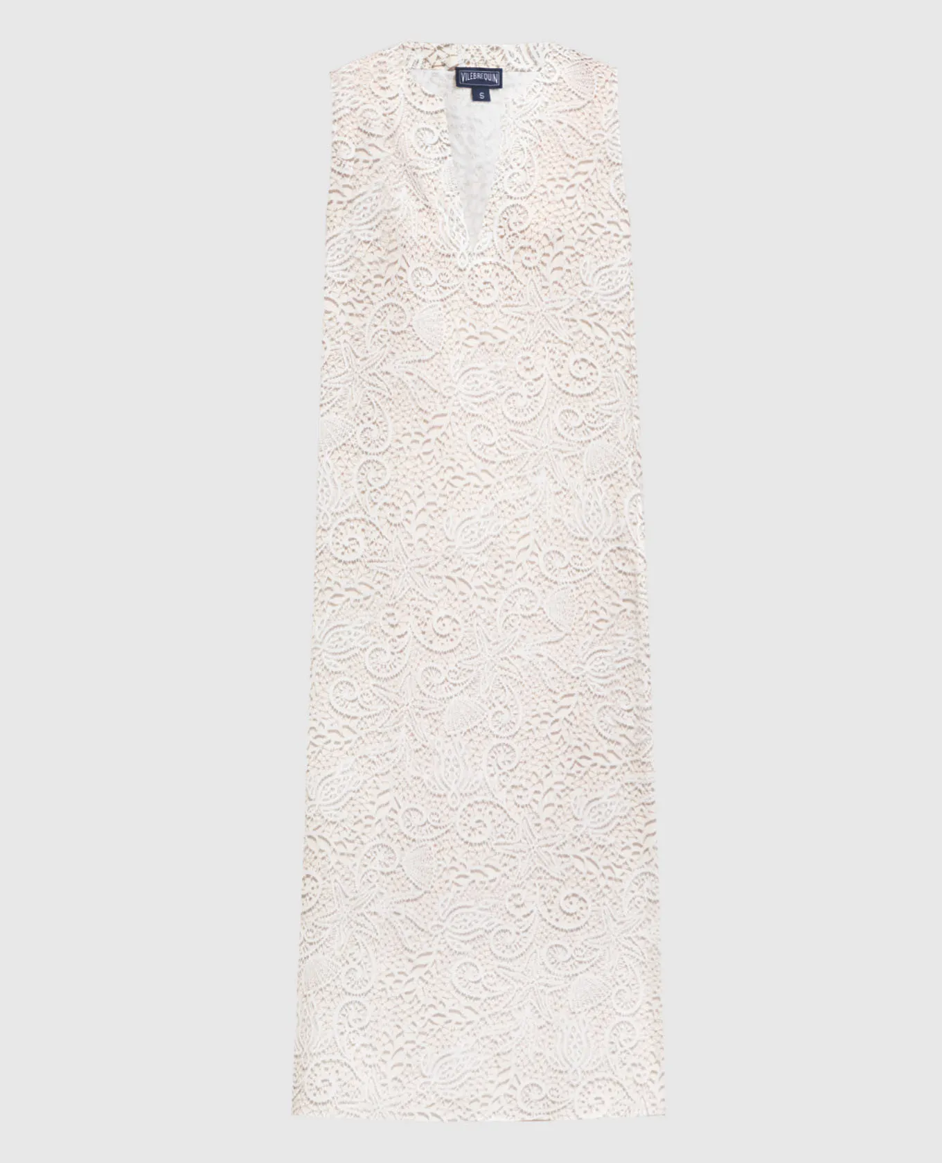 Vilebrequin Abito in piume beige stampato FHRU3X69