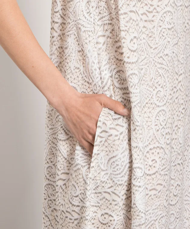 Vilebrequin Abito in piume beige stampato FHRU3X69