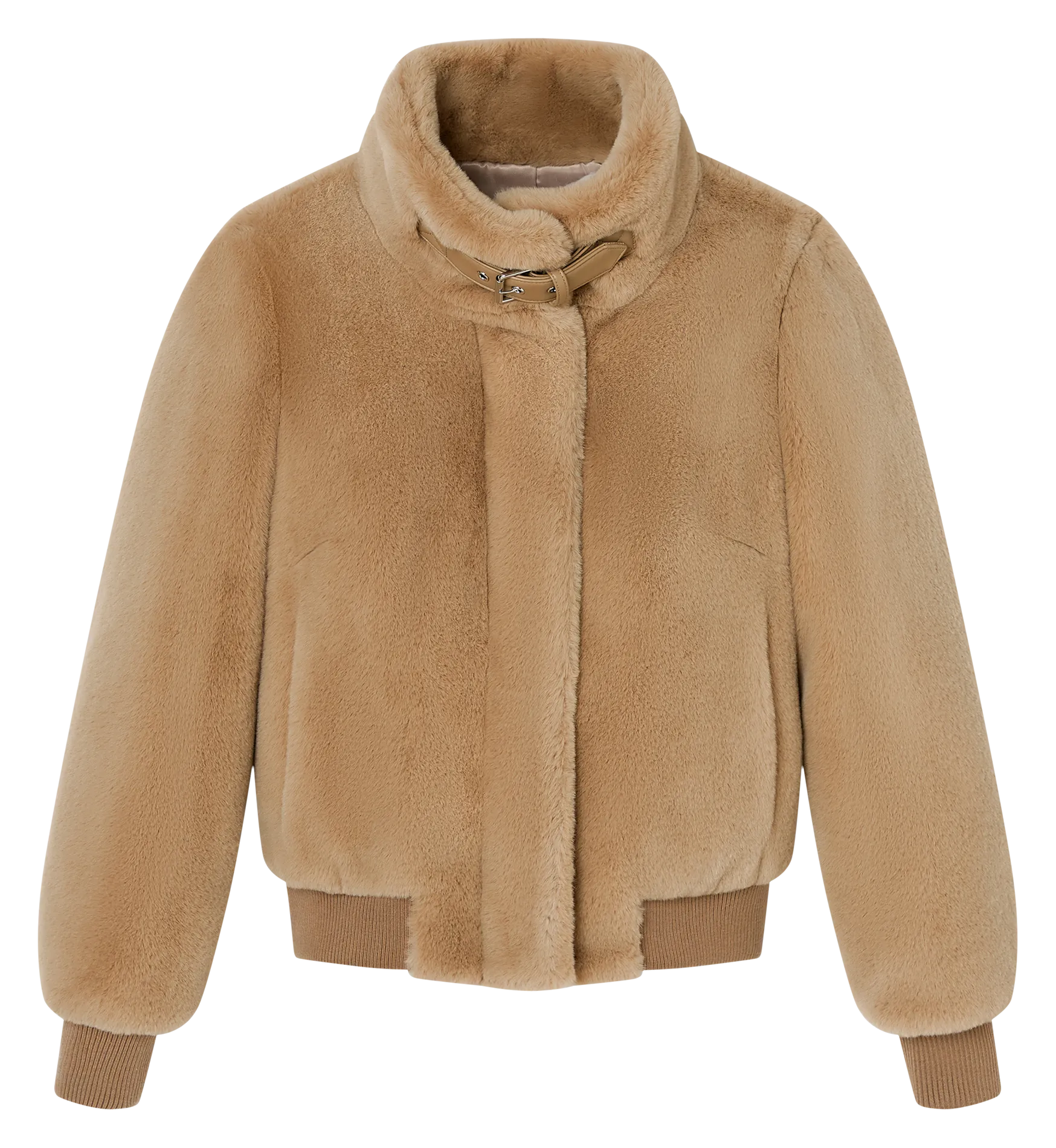  ZAPA   VALOU - Giacca con collo alto effetto pelliccia | Beige